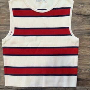 Primark Cream Top with Red and Navy Stripes
